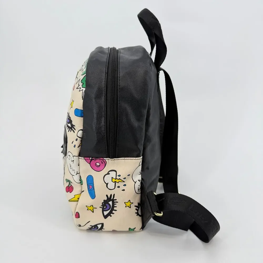 Betsey Johnson Pow Meow Mini Backpack Retro Comic Book Cartoon Style 13x10x5